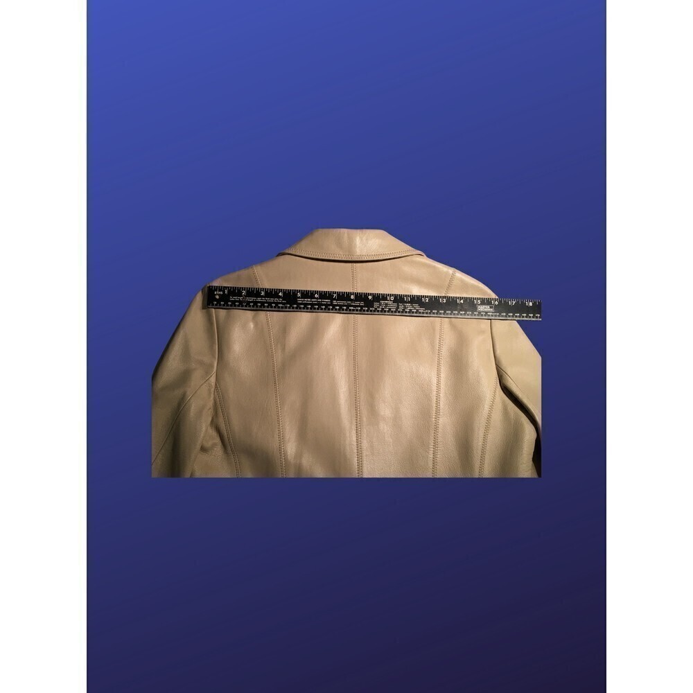 Sigrid Olsen 100% Leather Blazer Jacket, Bone Bei… - image 7